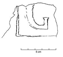 COV-4436 - Tuile estampillée G[---]terre cuiteTuile estampillée G[---], dans un cartouche rectangulaire.