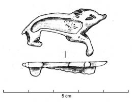 FIB-41316 - Fibule zoomorphe : sanglierbronzeFibule en forme de sanglier à droite, corps émaillé en une seule loge.