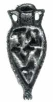 SIG-4022 - Signaculum en forme d'amphorebronzeTPQ : 1 - TAQ : 300Cachet en forme d'amphore ; lettres superposées sur le corps, encadrées d'un filet.