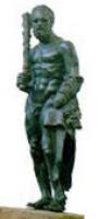 STE-4146 - Statue : Héraklès - Hercule à la massue relevée à droite